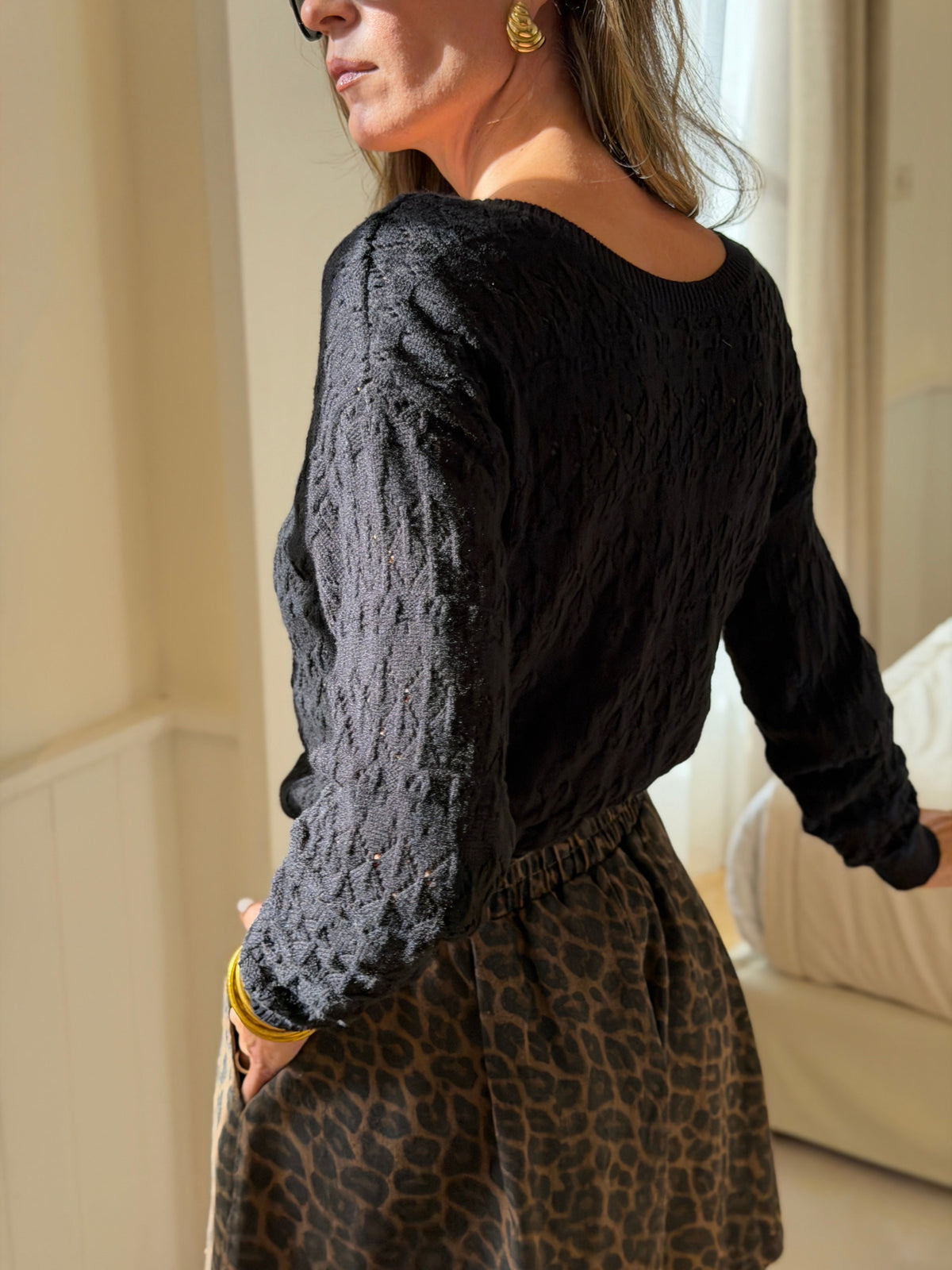 Maille Réversible Agathe - Noire